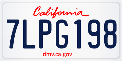 CA license plate 7LPG198