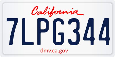 CA license plate 7LPG344