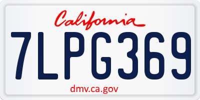 CA license plate 7LPG369