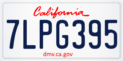 CA license plate 7LPG395