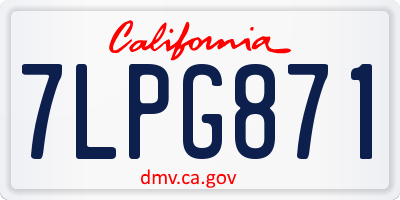 CA license plate 7LPG871