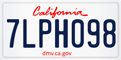 CA license plate 7LPH098