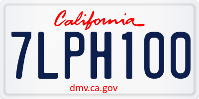 CA license plate 7LPH100