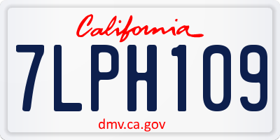 CA license plate 7LPH109