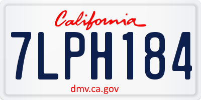 CA license plate 7LPH184