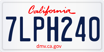 CA license plate 7LPH240