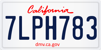 CA license plate 7LPH783