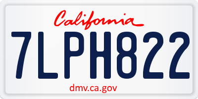 CA license plate 7LPH822