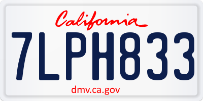 CA license plate 7LPH833