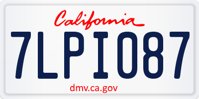 CA license plate 7LPI087
