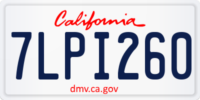 CA license plate 7LPI260