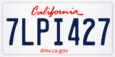 CA license plate 7LPI427