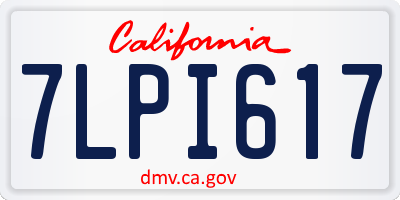 CA license plate 7LPI617