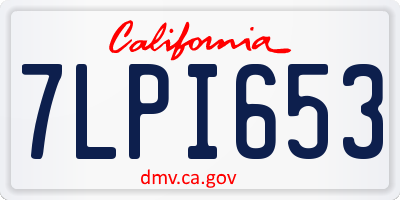 CA license plate 7LPI653