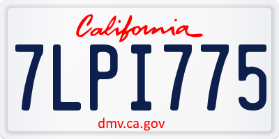 CA license plate 7LPI775