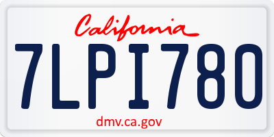 CA license plate 7LPI780