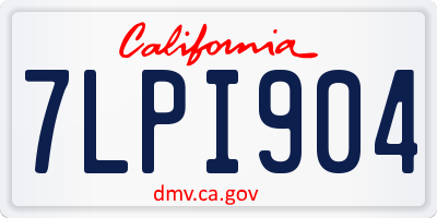 CA license plate 7LPI904