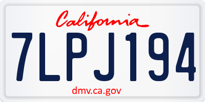 CA license plate 7LPJ194