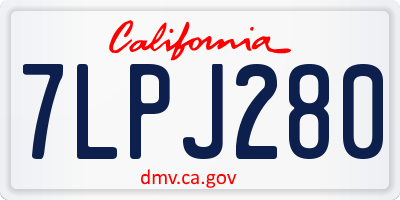 CA license plate 7LPJ280