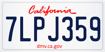 CA license plate 7LPJ359