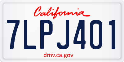 CA license plate 7LPJ401