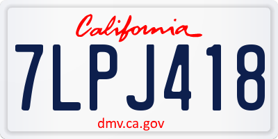 CA license plate 7LPJ418