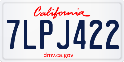 CA license plate 7LPJ422