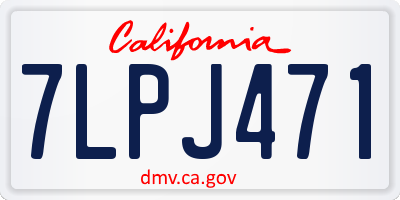 CA license plate 7LPJ471