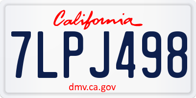 CA license plate 7LPJ498