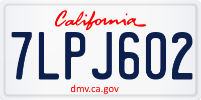 CA license plate 7LPJ602