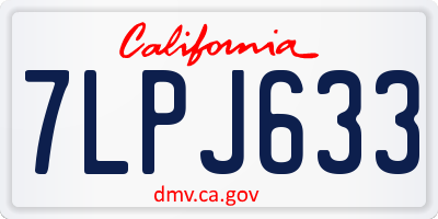 CA license plate 7LPJ633