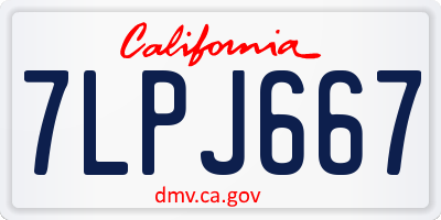 CA license plate 7LPJ667