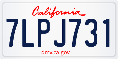 CA license plate 7LPJ731