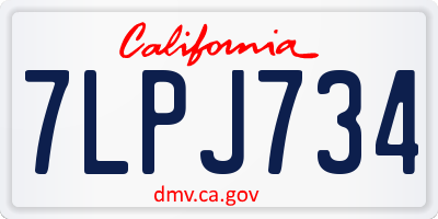 CA license plate 7LPJ734