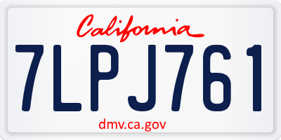 CA license plate 7LPJ761