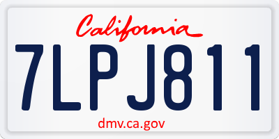 CA license plate 7LPJ811