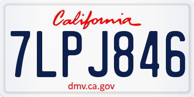 CA license plate 7LPJ846