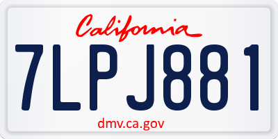 CA license plate 7LPJ881