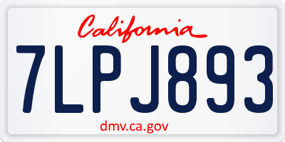 CA license plate 7LPJ893