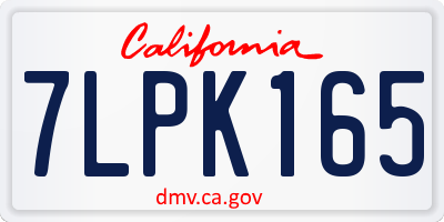 CA license plate 7LPK165