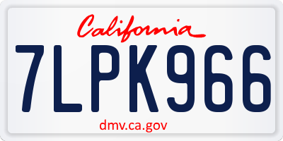 CA license plate 7LPK966