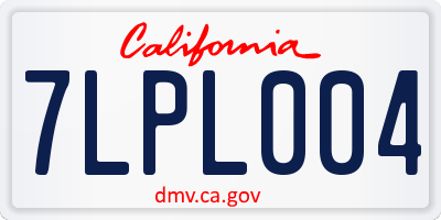 CA license plate 7LPL004