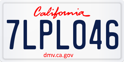 CA license plate 7LPL046