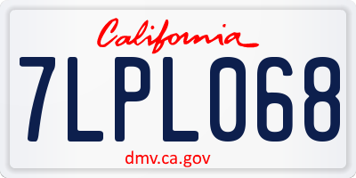 CA license plate 7LPL068