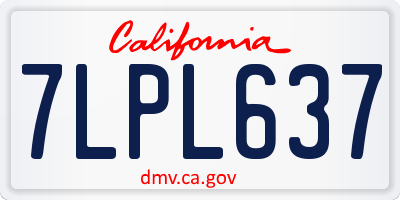 CA license plate 7LPL637
