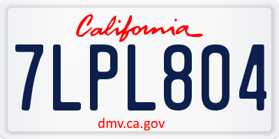 CA license plate 7LPL804