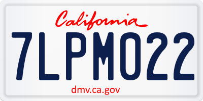 CA license plate 7LPM022