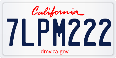 CA license plate 7LPM222