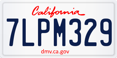 CA license plate 7LPM329