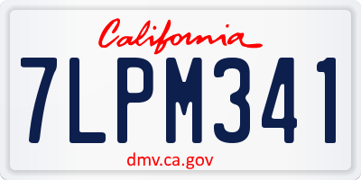 CA license plate 7LPM341